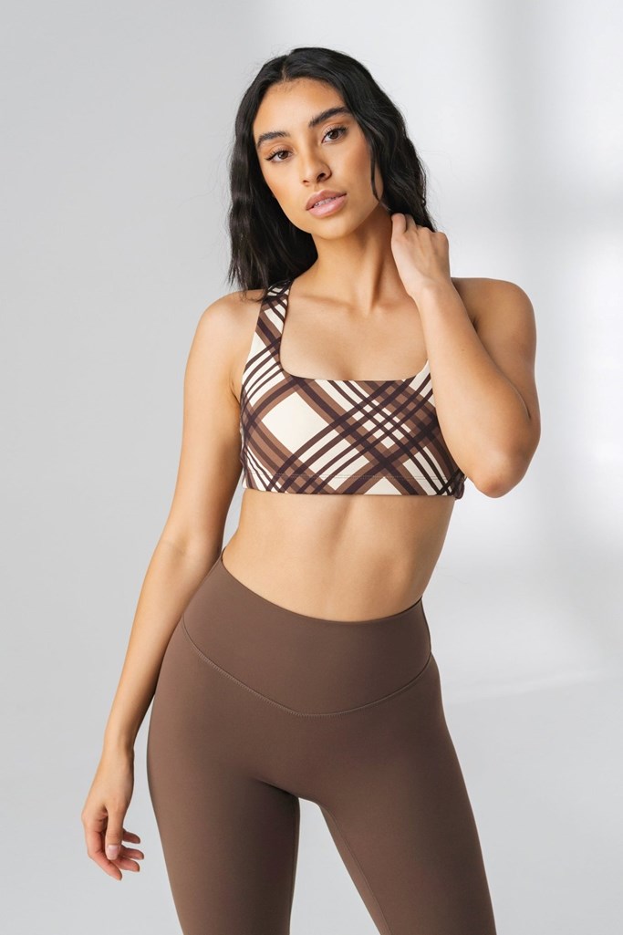 Cocoa Plaid Vitality The Medial Bra | BFDZSP798