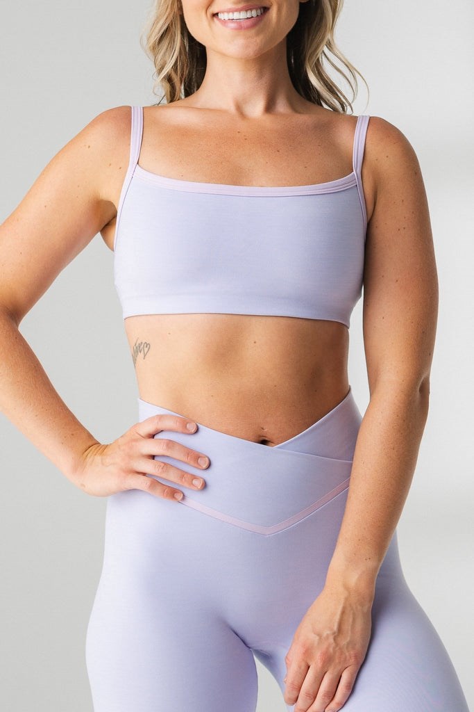 Lilac Marl Vitality Daydream Square Bra | ELNHDS930